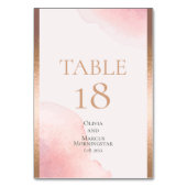 HOCHZEIT | Rosen Blush Wasserfarbe Splash Tischnummer (Rückseite)