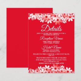 Hochzeit Rot Weiß Florales Detail Einlage Begleitkarte
