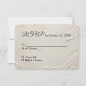Hochzeit RSVP Abstrakte Elfenbeintextur (Vorderseite)