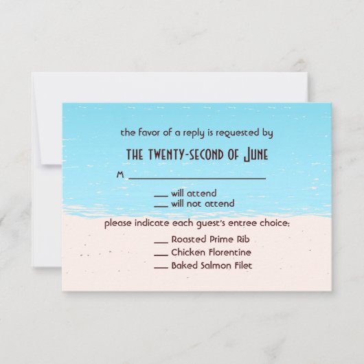 Hochzeit RSVP - Beach Style Karte (Vorderseite)