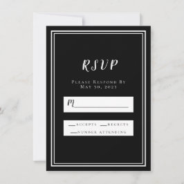 Hochzeit RSVP Black Simple Chic Minimalistisch Mod