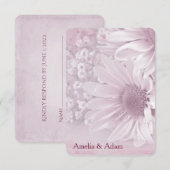 Hochzeit RSVP blush daisy Bouquet Karte (Vorne/Hinten)