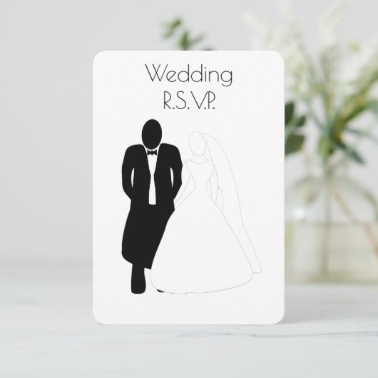 Hochzeit RSVP Card Bride Groom (Stehend Vorderseite)