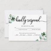 Hochzeit RSVP Card Grünkalligrafie Karte (Vorderseite)