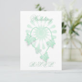 Hochzeit RSVP Card Peppermint Butterflies Herz (Stehend Vorderseite)