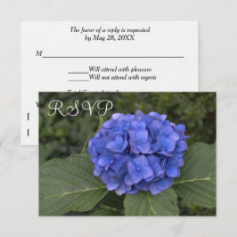 Hochzeit RSVP Cards Blue Hydrangea Floral Karte