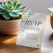 Hochzeit RSVP Chic Watercolor Sukkulent rustikales