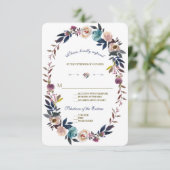Hochzeit RSVP | Dusty Blue Misty Rose Wreath (Stehend Vorderseite)