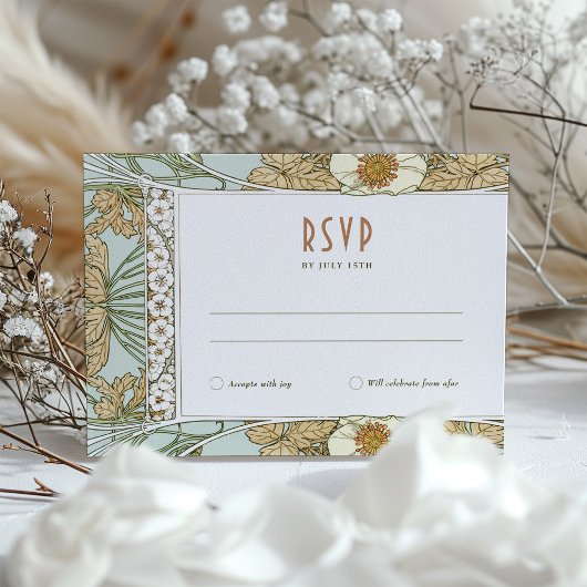 Hochzeit RSVP Einfügen Vintager Jugendstil von Muc Einladung