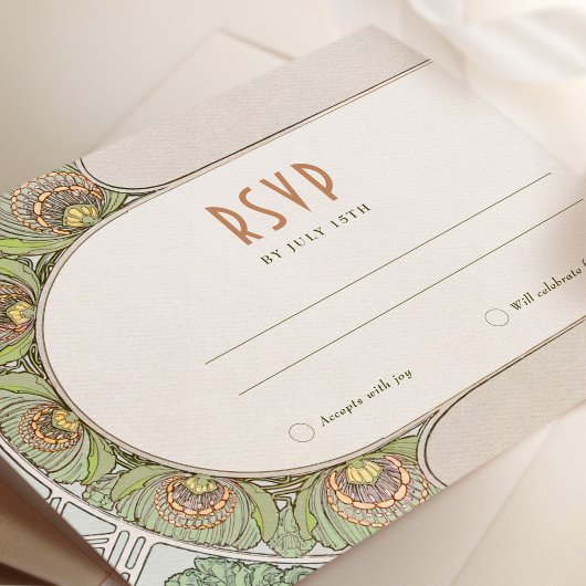 Hochzeit RSVP Einfügen Vintager Jugendstil von Muc Einladung