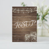 Hochzeit RSVP Elegant Rustic Mason Jar Lights (Stehend Vorderseite)