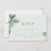 Hochzeit RSVP | Elegant Watercolor Eucalyptus (Vorderseite)