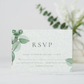Hochzeit RSVP | Elegant Watercolor Eucalyptus (Stehend Vorderseite)