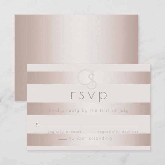 Hochzeit RSVP | Elegante, moderne Perlen (Vorne/Hinten)