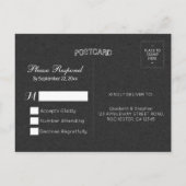 Hochzeit RSVP floral Mason Jar String Lights Gold Einladungspostkarte (Rückseite)