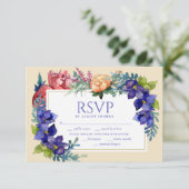 Hochzeit RSVP | Glück Wasserfarben (Stehend Vorderseite)