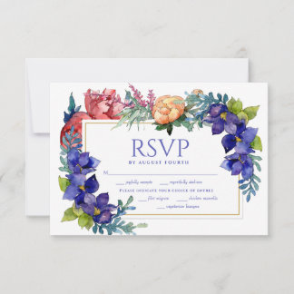 Hochzeit RSVP | Glück Wasserfarben Karte