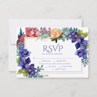Hochzeit RSVP | Glück Wasserfarben Karte
