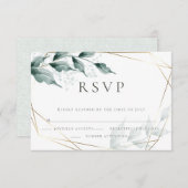 Hochzeit RSVP | Grayed Jade Green Botanical (Vorne/Hinten)