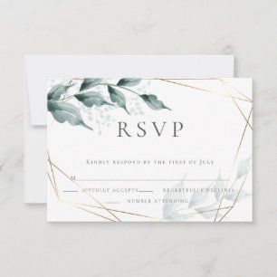 Hochzeit RSVP   Grayed Jade Green Botanical Karte