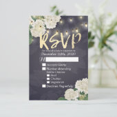 Hochzeit RSVP Hydrangea Blume String Lights Blue (Stehend Vorderseite)