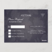 Hochzeit RSVP Hydrangea Blume String Lights Blue Postkarte (Rückseite)