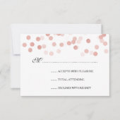 Hochzeit RSVP Imitats Rose Gold Foil Glitzer Light (Vorderseite)