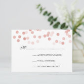 Hochzeit RSVP Imitats Rose Gold Foil Glitzer Light (Stehend Vorderseite)