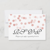 Hochzeit RSVP Imitats Rose Gold Foil Glitzer Light (Rückseite)