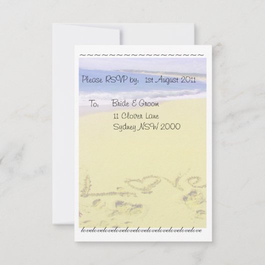 Hochzeit RSVP Karte (Rückseite)