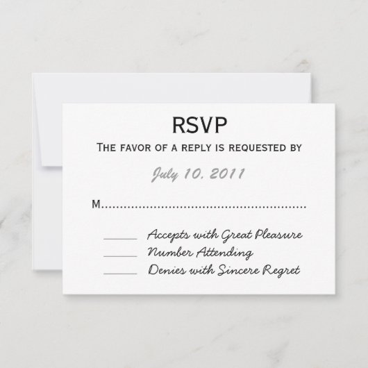 Hochzeit RSVP Karte (Vorderseite)