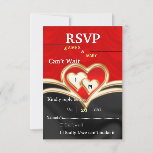 Hochzeit RSVP Karte (Vorderseite)