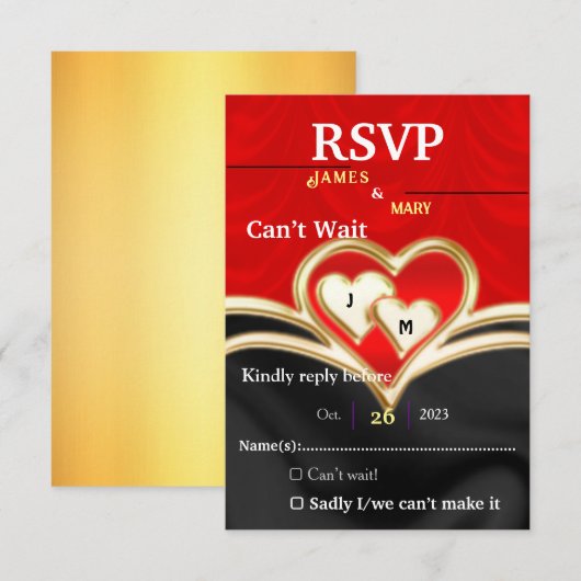 Hochzeit RSVP Karte (Vorne/Hinten)