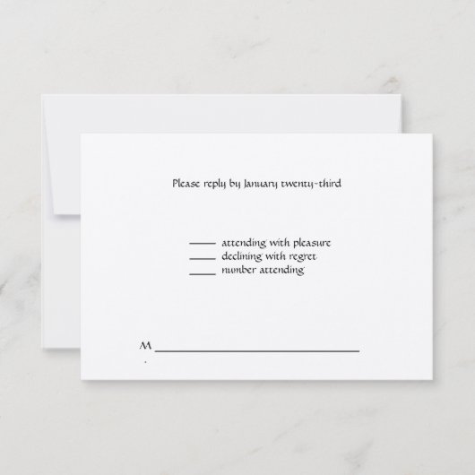 Hochzeit RSVP Karte (Vorderseite)