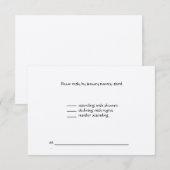 Hochzeit RSVP Karte (Vorne/Hinten)