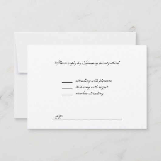 Hochzeit RSVP Karte (Vorderseite)