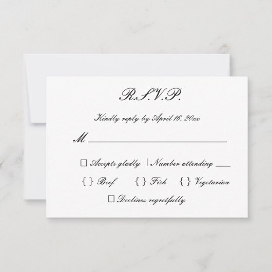 Hochzeit RSVP Karte (Vorderseite)