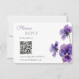 Hochzeit-RSVP-Karte mit Stiefmütterchen-Silhouette RSVP Karte