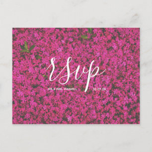 Hochzeit-RSVP-Karte   Postkarte mit rosa Blumen-Sk
