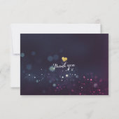 Hochzeit RSVP Lila Sparkle String Lights Karte (Rückseite)