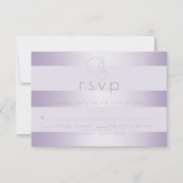 Hochzeit RSVP | Lilac Shimmer Stripes Monogramm