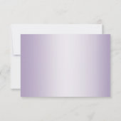 Hochzeit RSVP | Lilac Shimmer Stripes Monogramm Karte (Rückseite)