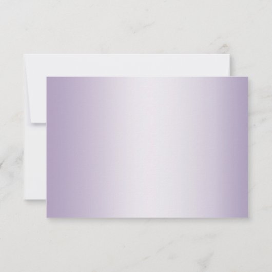 Hochzeit RSVP | Lilac Shimmer Stripes Monogramm Karte (Rückseite)