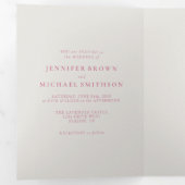 Hochzeit Rsvp Moderne einfache Creme Rosa Dreifach Gefaltete Karte (Innen Erste Seite)