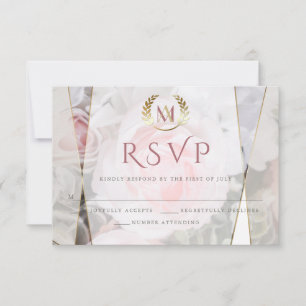 Hochzeit RSVP   Modernes geometrisches Rosa Karte