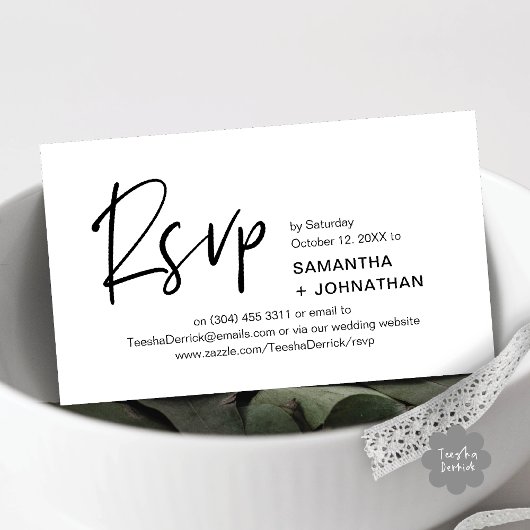 Hochzeit RSVP Modernes Minimalistisches Abendessen Begleitkarte