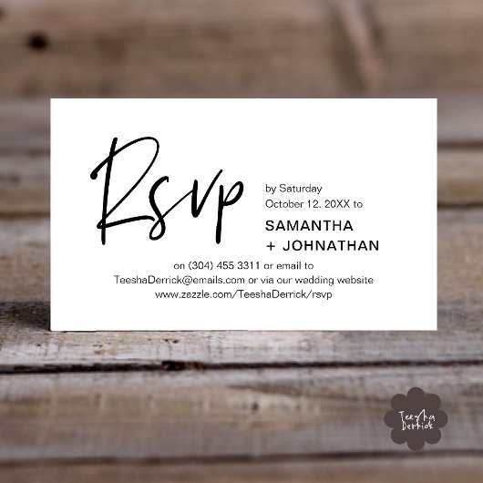 Hochzeit RSVP Modernes Minimalistisches Abendessen Begleitkarte