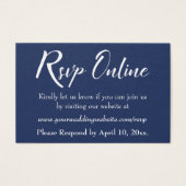 Hochzeit RSVP Online Beiheft Weiße Schrift & Marin (Vorderseite)