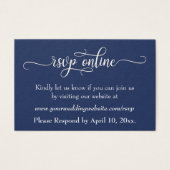Hochzeit RSVP Online Beiheft Weiße Schrift & Marin (Vorderseite)