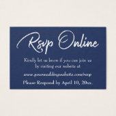 Hochzeit RSVP Online Beiheft Weiße Schrift & Marin (Vorderseite)